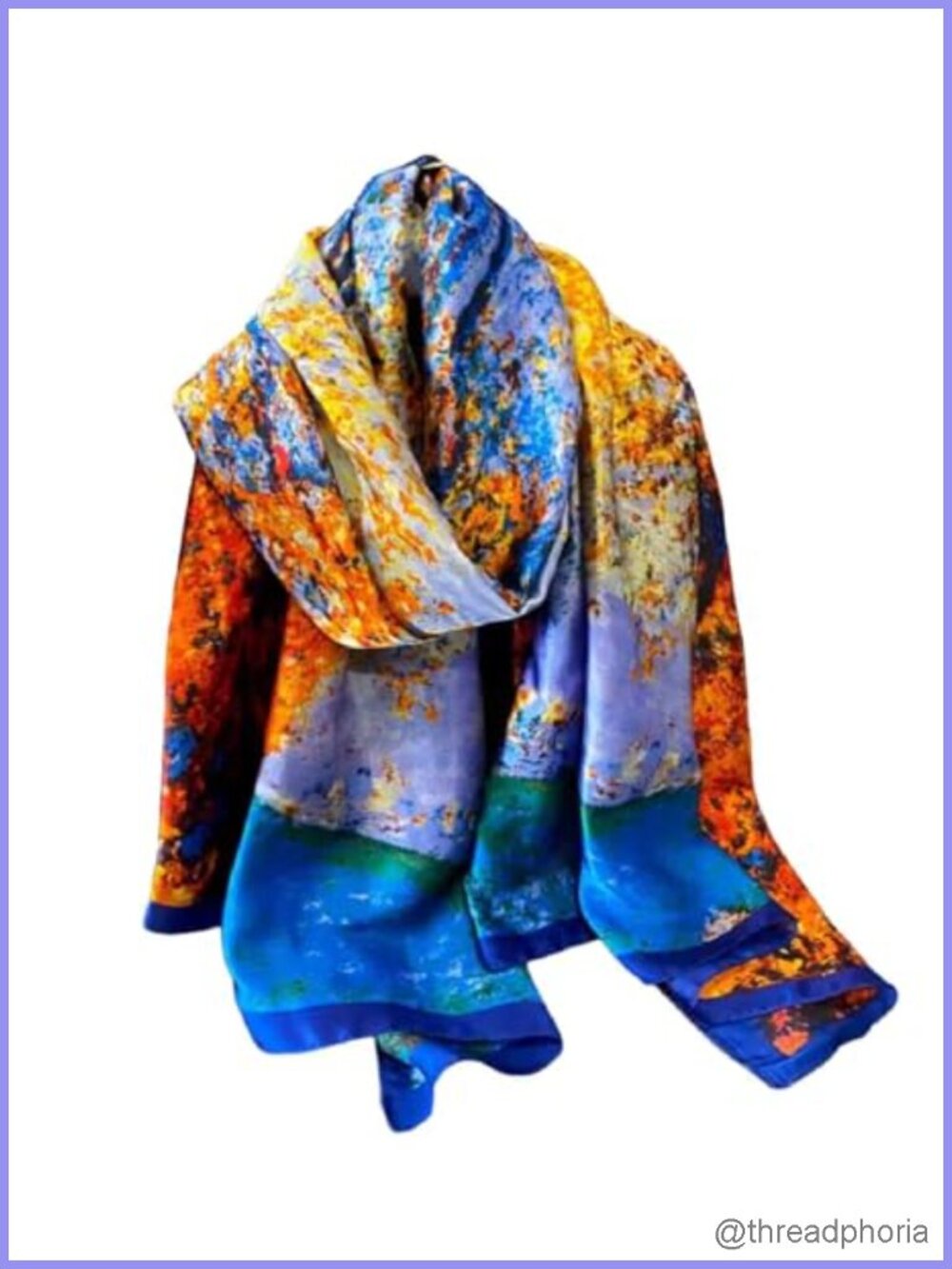 Women's Oversized Silk Feeling Floral Long Scarf Wrap Shawl